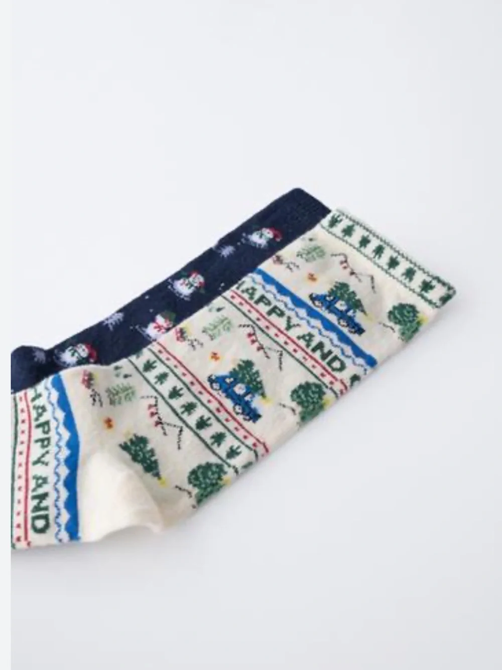 NWT. Zara Kids 2-Pack of Tree and Snowman Socks. Size 8-10 years.